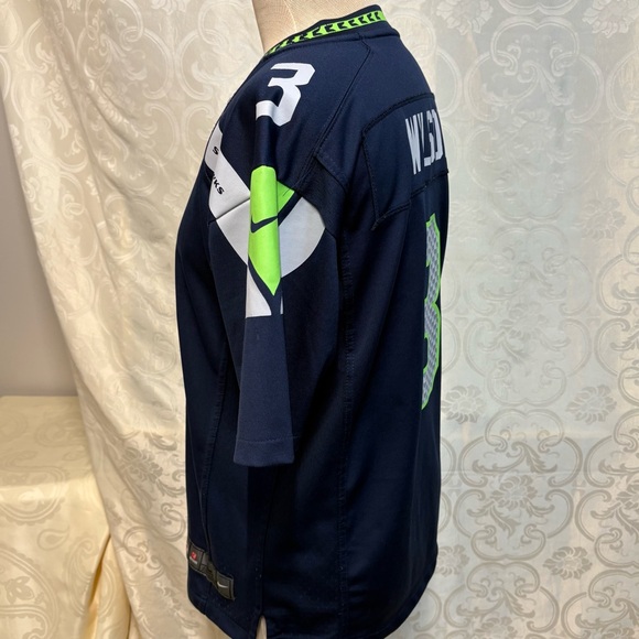 Seattle Seahawks NFL Navy and Green On-Field Jersey #3 Wilson, unisex size L - Picture 4 of 13